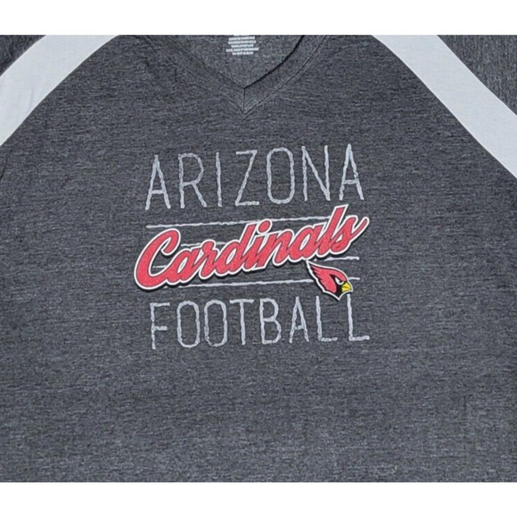 NFL Arizona Cardinals Short Sleeve V-Neck T-Shirt Women's 2X Gray Football NEW - Picture 3 of 9